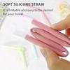 6 Pcs Replacement Long Silicone Straw With Brush Flexible Straws Compatible With Stanley 40/30 Oz Cup Cocktails Party Bar