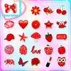 100 Small Size 4Cm Red And Black Mixed Vsco Stickers Small Fresh Ins Style Series Yama