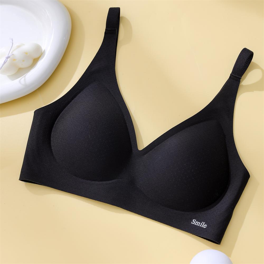 

Traceless water drop cup bra fixing cup jelly glue tube top thin cup anti-light soft support bra M/34 чёрный