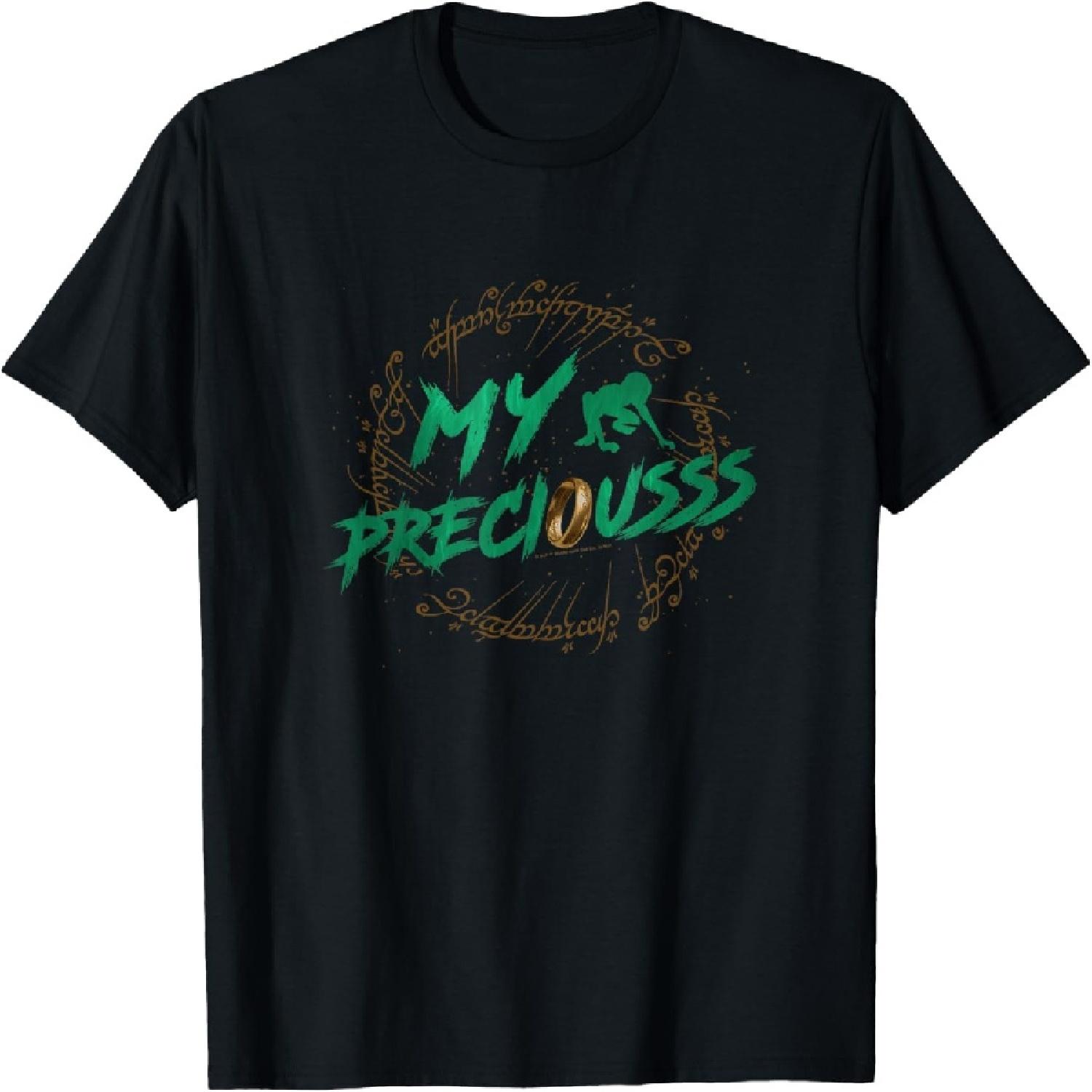 The Lord of the Rings My Precious Gollum Ring Vintage Text T-Shirt S