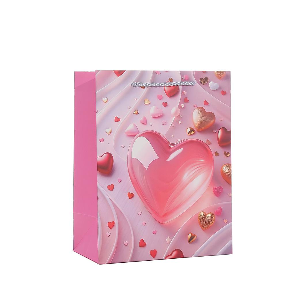 12pcs Heart Design Gift Bags For Valentine’s Day Bridal Shower Wedding Party Bags With Cute Love Heart Print