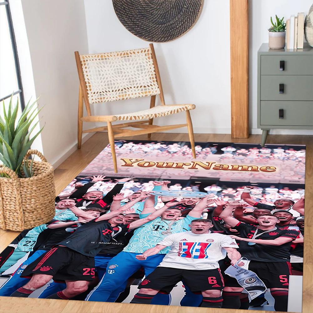 Bayern Munich Customize Your Name Area Rug Perfect for Game Room Study room Foyer Bedrooms Antislip Carpet Anime Office Decor Wedding Party Gift