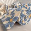 Microfiber Floral Throw Blanket Soft Cozy Plant Sunflower Daisy Blue Fleece Knitted Blanket Lightweight Fluffy Blanket All Seasons for Couch Bed Sofa