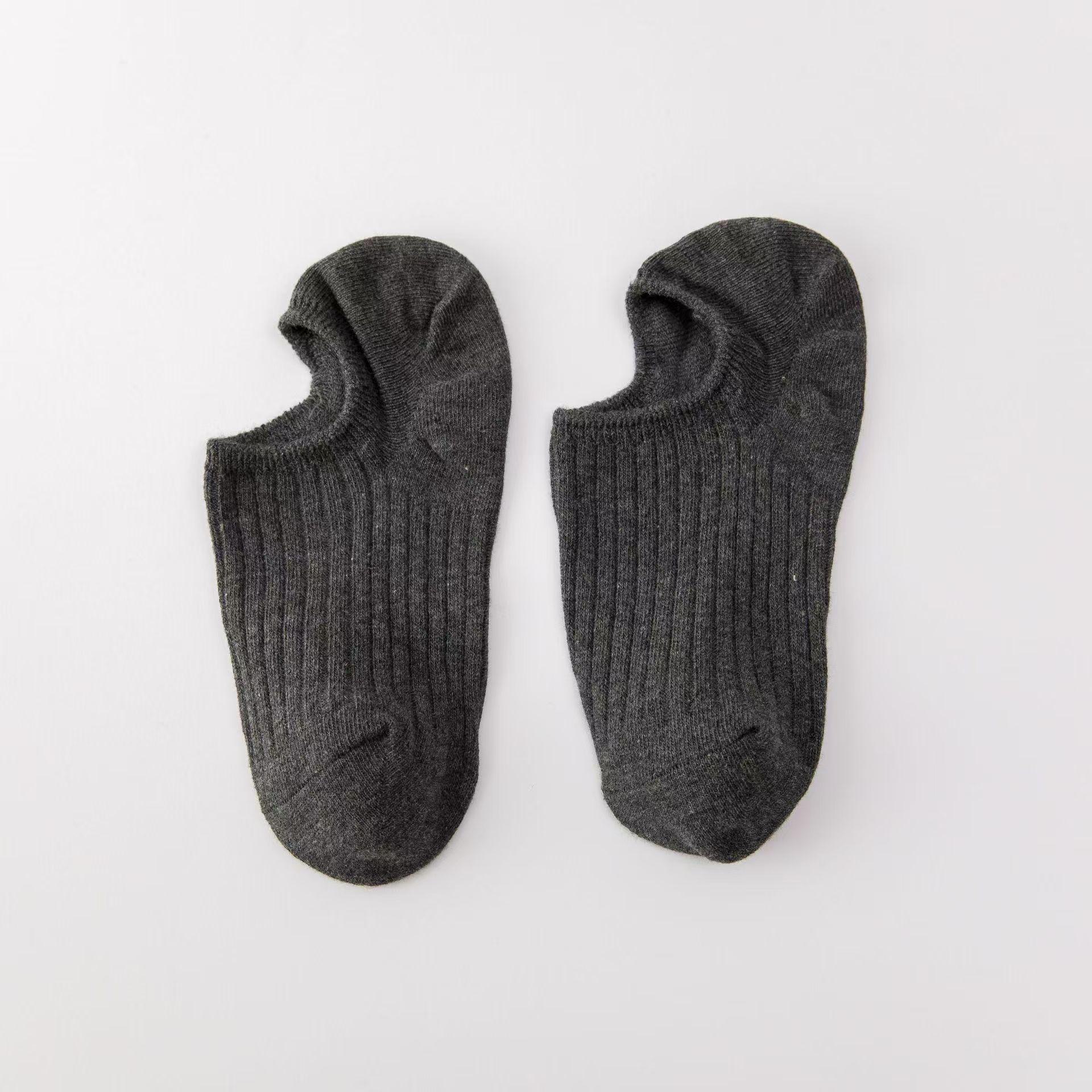 

Женские тонкие хлопковые носки-лодочки — однотонные, невидимые, впитывающие пот, дезодорирующие, в японском стиле. One Size темно-серого