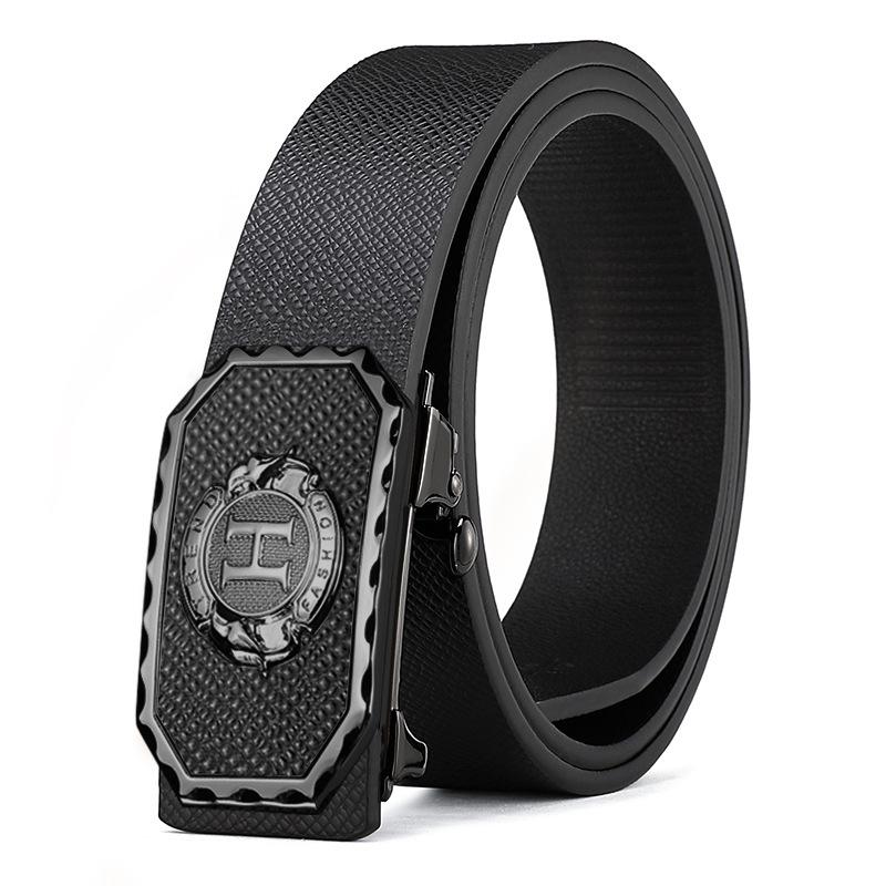 

Новый стиль Мужской ремень из натуральной кожи с автоматической пряжкой Модный деловой повседневный ремень из коровьей кожи Для среднего и молодого возраста Высококлассный простой ремень для брюк 125cm