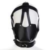 SM Leather Hood Mask  Bondage Harness Gag Muzzle Mask With Ball Mouth Gag Fetish Erotic Slave Restraint Sex Toys For Couples