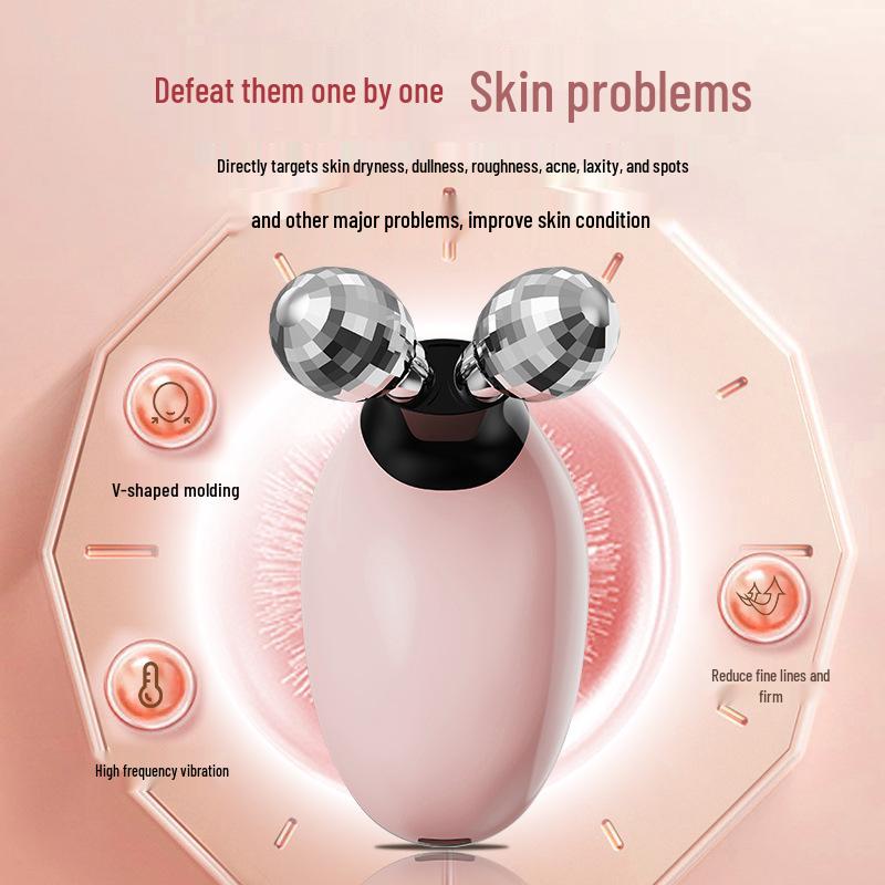 V-Face Microcurrent Facial Lifting Roller - High-Frequency Double Ball Massager