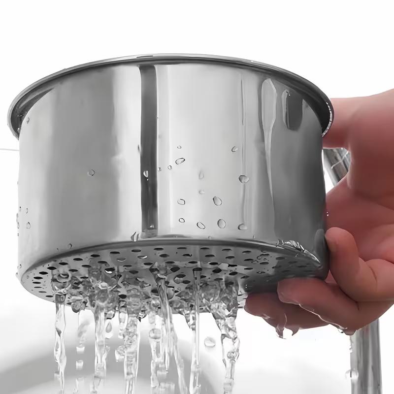 Stainless Steel Hanging Sink Drain Basket Kitchen Faucet Storage Rack Detachable Sink Strainer Basket for Food Waste Draining