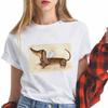 Angel Dachshund Kawaii Cartoon Teens T Shirts Young Happy Black Tops Multicolor Tee Shirt Women Fashion