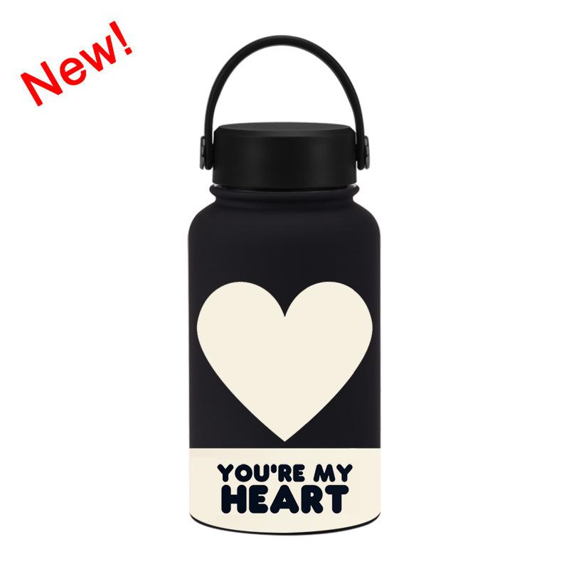 650Ml Thermos Cup Wide Mouth Portable Vacuum Children'S Student Sports Kettle Outdoor Printing Water Cup