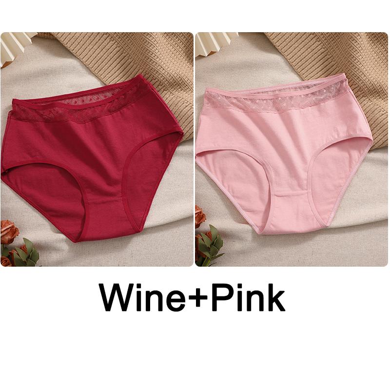 FINETOO 2ks Krajka Transparentní Dámské Spodní Prádlo Bavlněné Kalhotky Sexy Kalhotky Dámské Kalhotky Kalhotky Intimky Ženy Spodní prádlo S-XXXL