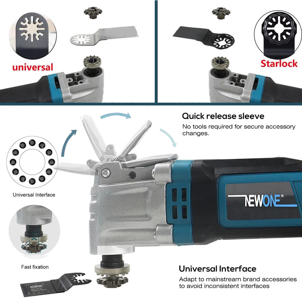 NEWONE 600W Rope Swing Tool, 6 Variable Speeds, Quick Blade Replacement System, Used for Precision Cutting, Detailed Polishing, and Sealant Removal
