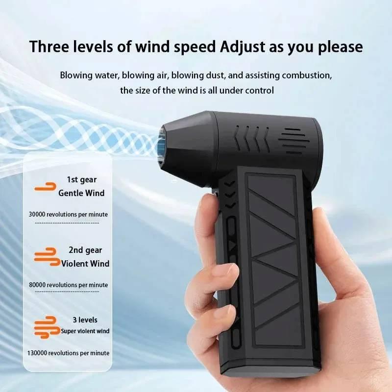 Handheld Electric Fan Home Mini Air Blower Turbo Fans Dust Blower Brushless Motor Violent Blower Outdoor Camping Fan Air Cooler чёрный