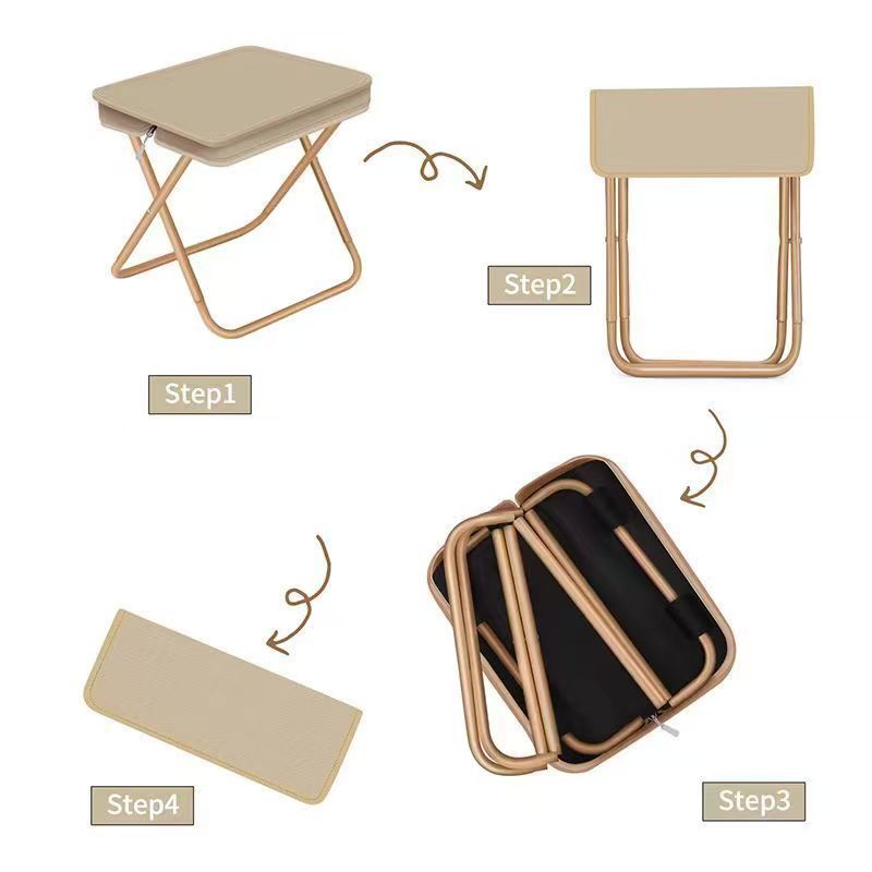 Bærbar Multifunksjonell Utendørs Piknik Camping Sammenleggbar Stol, Ultralett Fiskekrakk, Reisestol, Fisketilbehør