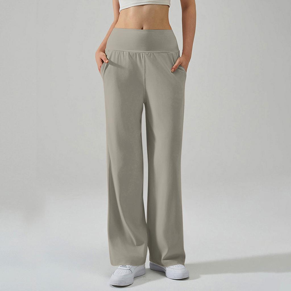 Women’s High Waist Wide Leg Yoga Pants with Pockets Stretch Athletic Lounge Trousers for Workout Casual Wear