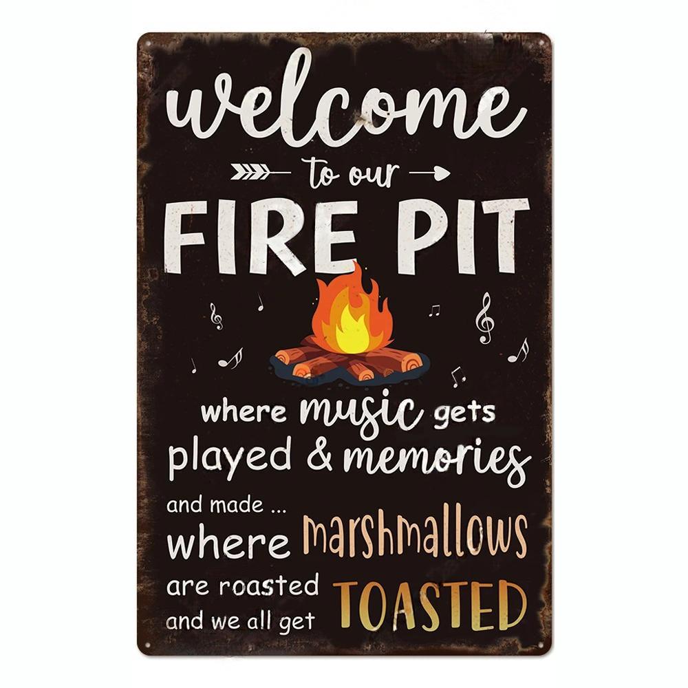 Camping Metal Posters Tin Sign Decor Vintage Plaque Metal Plate Retro Posters Wall Art Decor for Trip