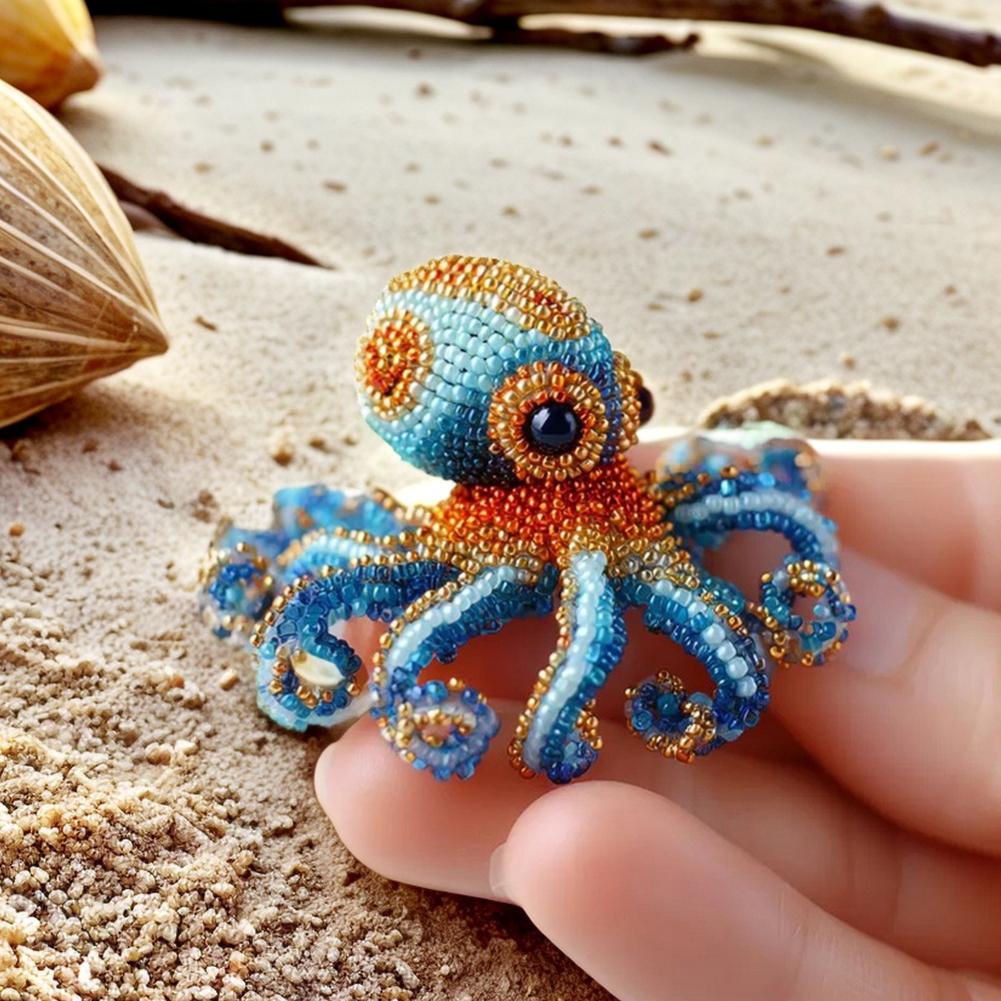 3D Ozeantiere Krake Kleine Verzierung Niedlich Exquisit Schreibtischschmuck Kreative Perlenverzierung Bastelbedarf
