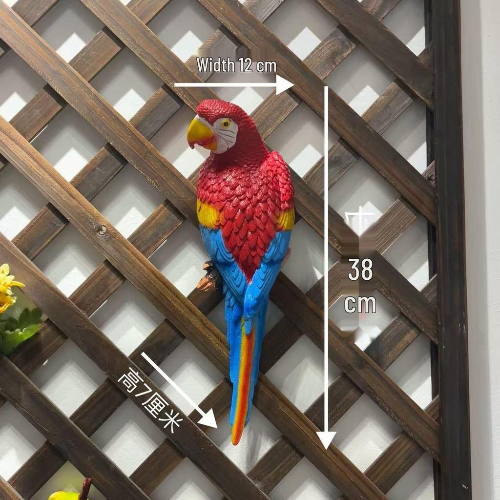 Creative Resin Macaw Cockatoo Small Bird Wall Hanging Ornament