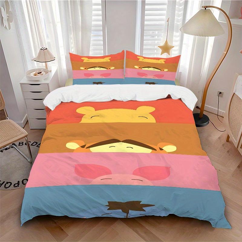 

3pcs Winnie Eeyore 1 Cover+2 Pillowcases, Pillow Inserts Not Included, Machine Washable, All-Season Use, Teen and Adult Rooms100 135x200cm