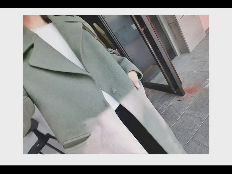 2025 Sonbahar/Kış Kadın Slim Fit Orta Uzunlukta Yün Rüzgarlık Mont