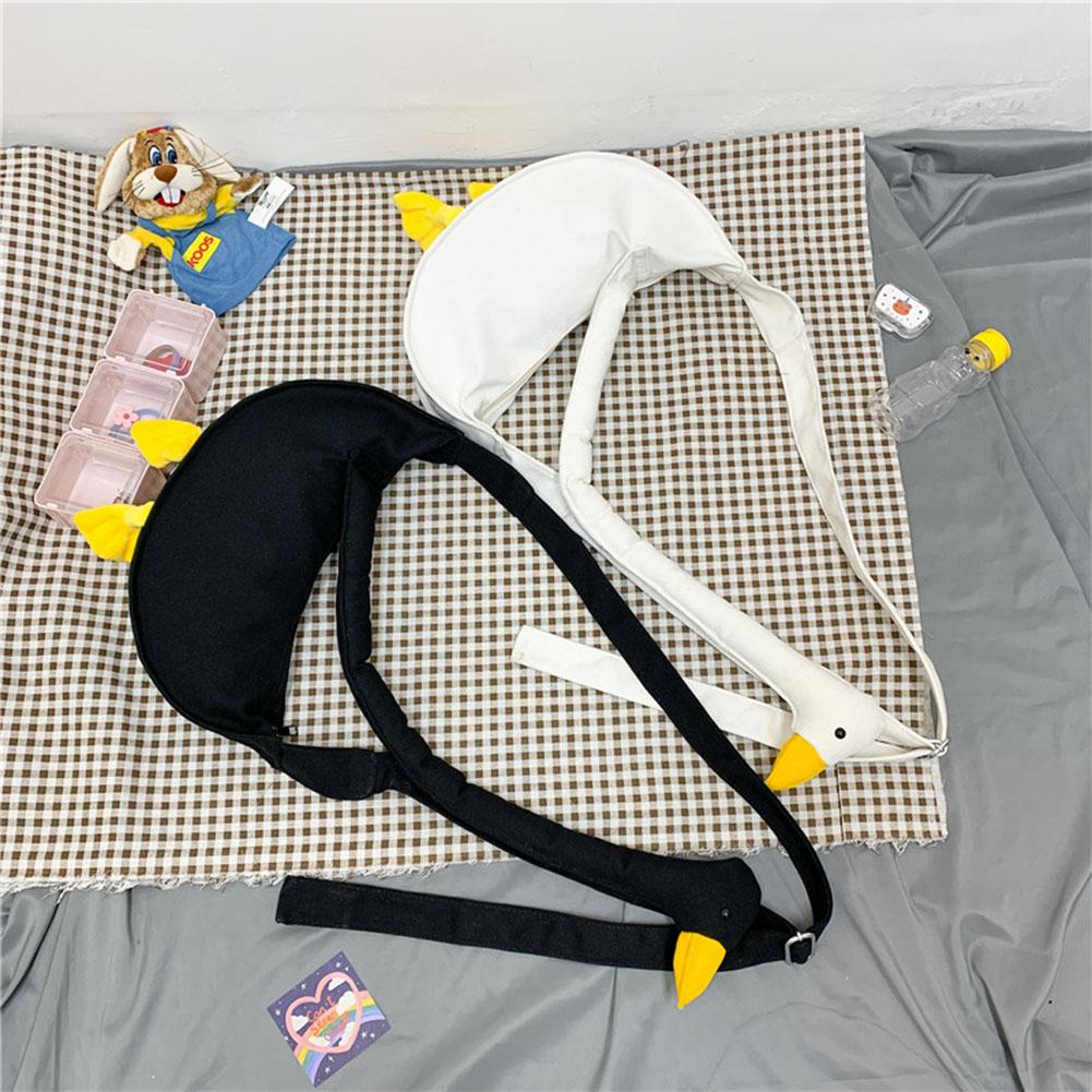 Women Silly Goose Bag Adjustable Strap Canvas Cartoon Goose Bag Large Capacity Funny Goose Shoulder Bag Daily Bag for Girls