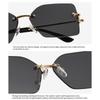 New Square Metal Frameless Sunglasses for Men and Women Fashion Trendy Outdoor Sunscreen Sunshade Glasses
