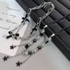Bohemiean Star Fringe Clavicle Chain Dopamine Star Necklace Star Bowknot Choker Women Daily Outfits Delicate Jewelry