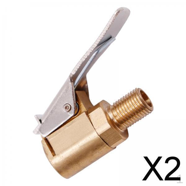 

2x Автомобильный воздушный патрон для шин с зажимом, без утечек, соединитель для насоса-инфлятора, резьба 8 мм