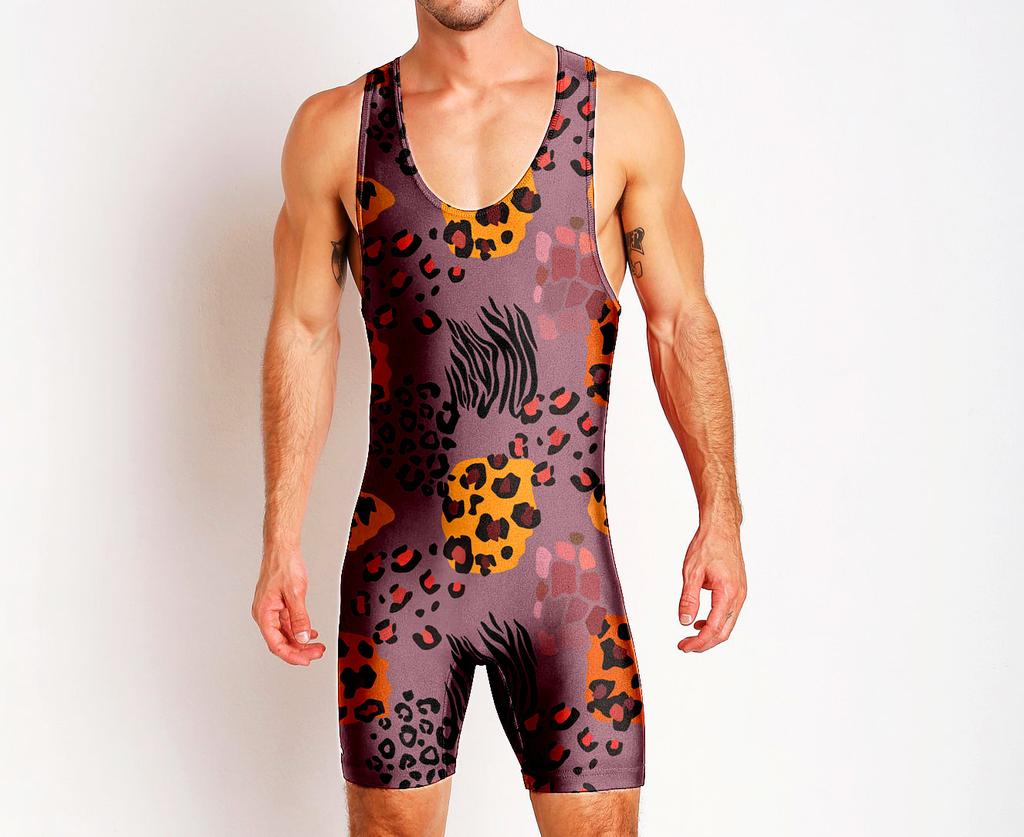 Wrestling suit Wrestling suit One-piece swimsuit Men's gym suit Sportswear Sweat-absorbing light weight training suit