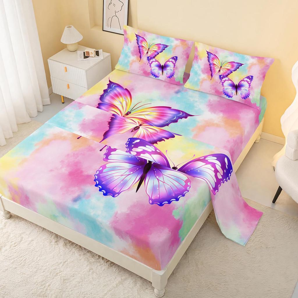 Cute Cartoon Panda Pattern Bed Hat Four-Piece Bedding Set Bedroom Dormitory Bedding Decoration
