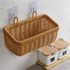 Woven Hanging Basket for Kitchen Storage: Ginger, Garlic, Onion, Egg, Fruit - Imitation Rattan Wall Basket