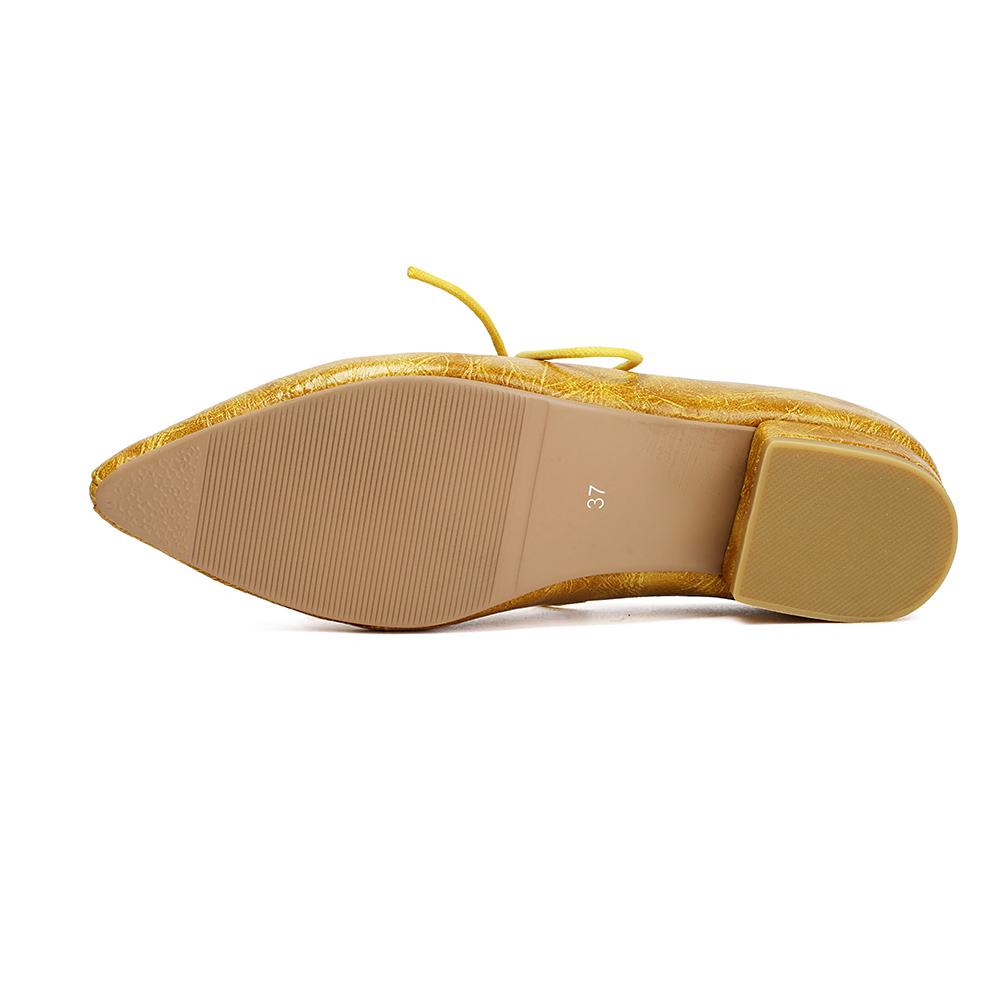 Apricot Women Oxford Pumps Lace Up Low Block Heels Lady Casual Shoes Big Plus Size 45