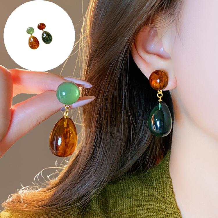 Asymmetric Earrings Dangle Drop Resin Vintage Inspire for Fashion Enthusiasts