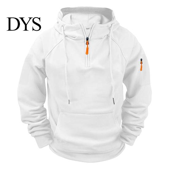 Versatile Active Top for Cycling Men's Quarter Zip Up Hoodies, Long Sleeve Hooded Sweatshirt, Warm Sweatshirt School Daily Wear Casual Fall