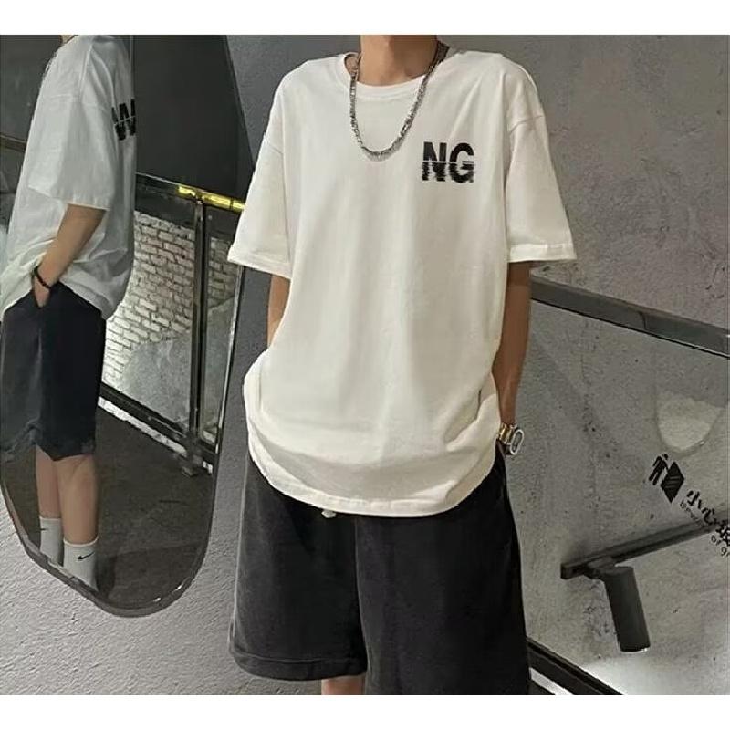 Homens camisetas de manga curta carta impressão gráfica moda meia manga camisetas roupas masculinas casual camiseta homem verão coreano retro topos para