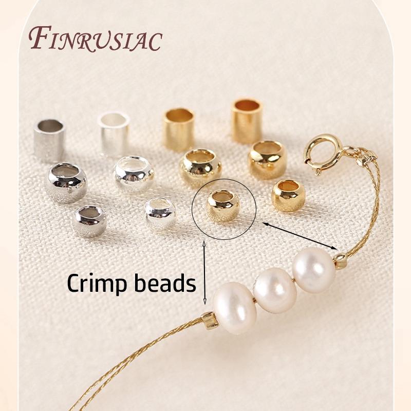 Wholesale 2.5mm Crimp Beads 18K Gold Plated Crimp End Beads For Jewelry Making Supplies
