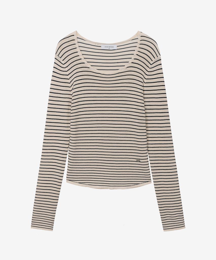 MIND BRIDGE WOMEN [W] Striped Slim Fit Knit