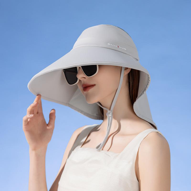 Summer Large Eaved UV Resistant Sunshade Hat, Sun Resistant Hat for Women's Outdoor Cycling, Empty Top Sun Hat