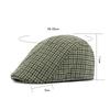 Kapelusz w wzór pepitki Męski Jesień Zima Średniego Wieku i Starszy Kapelusz typu Forward Ciepły Bawełniany Kapelusz Brytyjski Vintage Beret