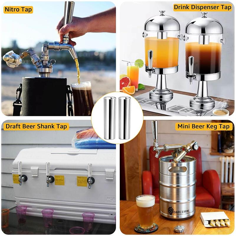 304 Stainless Steel Beer Tap Handle,3/8" Thread Stylish Homebrew Faucet Handle for Craft Beer Kegerator Tower,Stout Nitro Coffee
