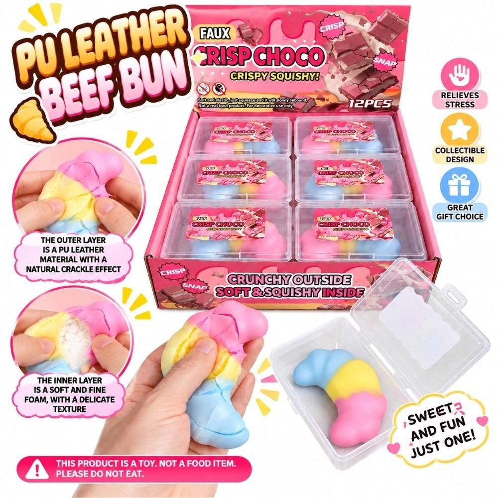 Crackable Texture Wax Cracking Squeeze Toy Croissant Crunchy Sound Ball For Stress Anxiety Relief