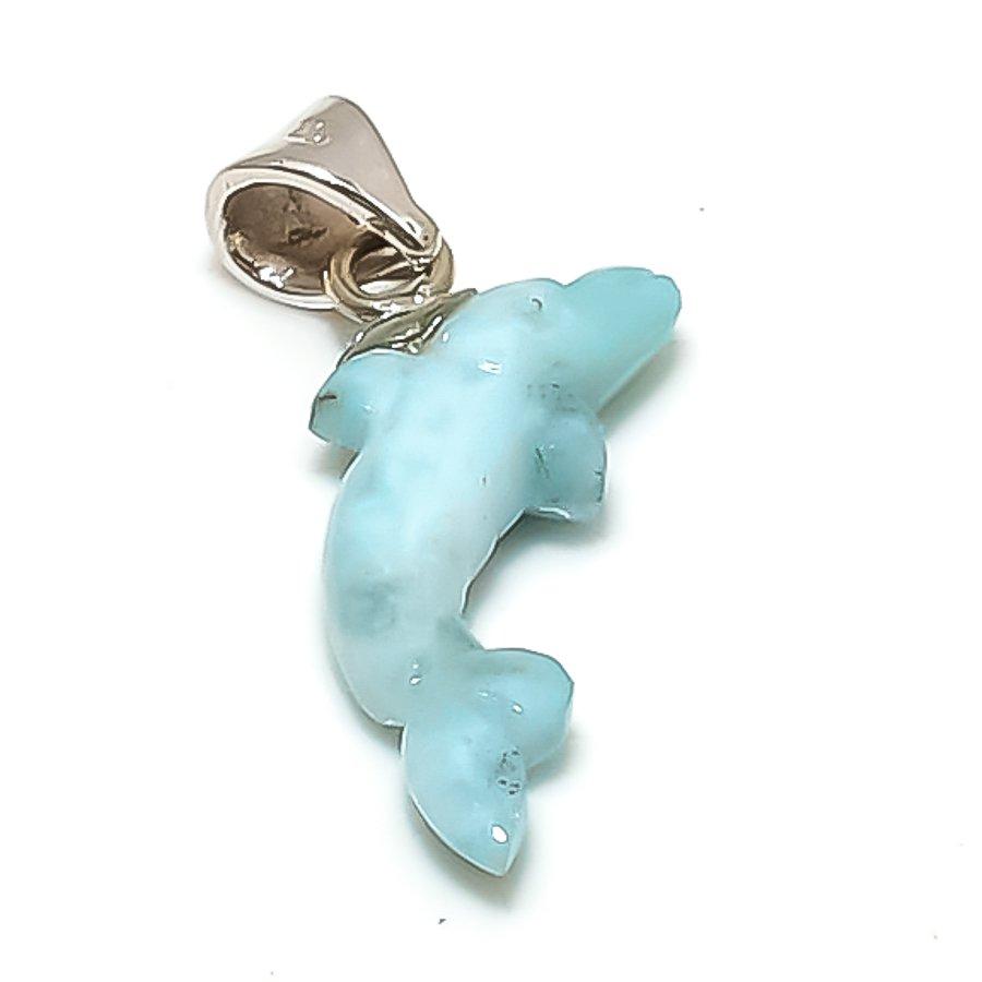 

Natural Larimar Gemstone Handmade 925 Sterling Silver Jewelry Pendant 0.67 o7h95