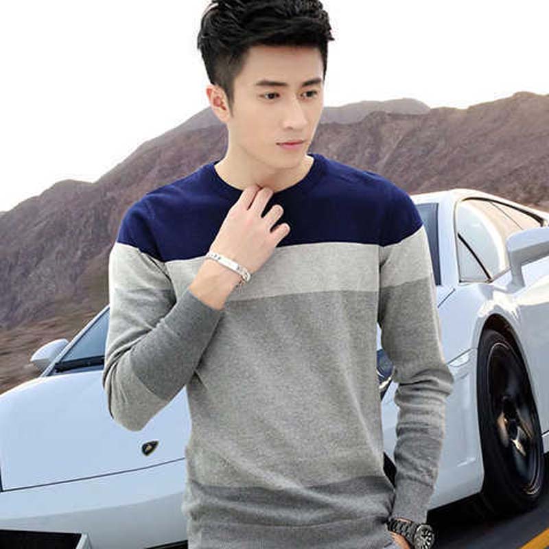

Мужской свитер, мужской весенне-осенний круглый воротник, осенняя одежда, свитер, тонкий пуловер M