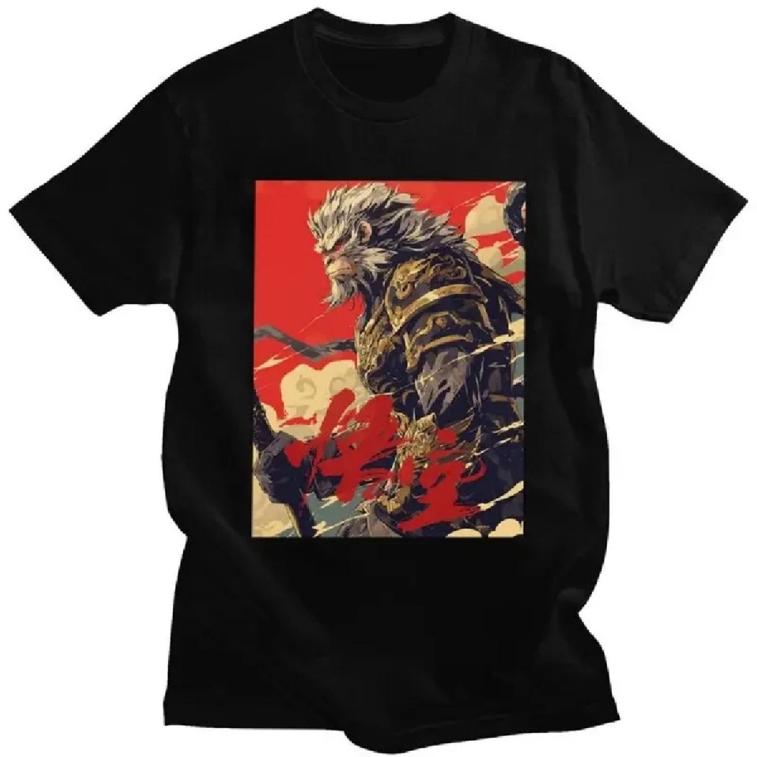 

Hot Game Black Myth Wukong T-shirt Women Clothes Fashion Graphic Short Sleeved Tee Shirt Harajuku Summer Unisex Clothing y2k Top XXXXXL чорний