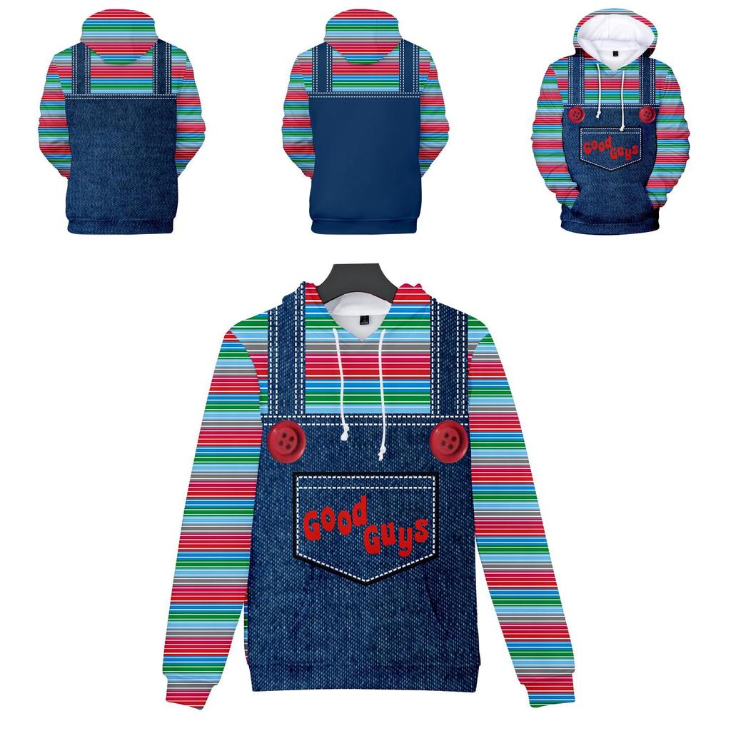 Farbenfroh gestaltete Sweatshirt-Hoodies mit 3D-Druck von Good Guys Chucky für Damen und Herren