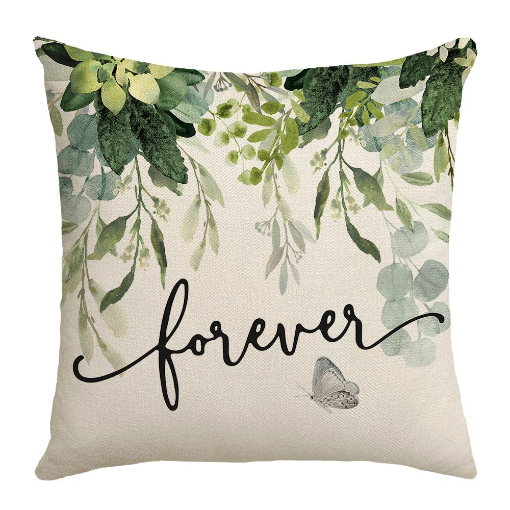 

New Spring Plant Pillowcase Bedside Decorative Pillowcase Waist Sofa Bedroom Pillow 45 * 45Cm (excluding pillow core)