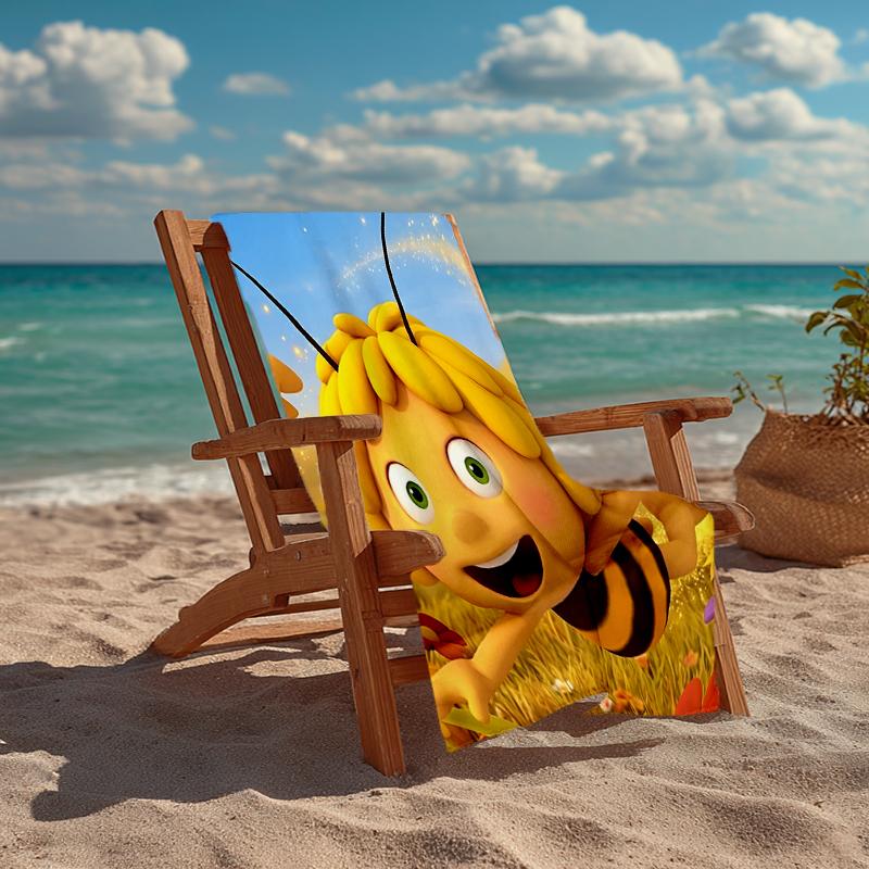 Ultra-Soft Beach Towel with Maya the Bee Theme,Ideal for Pool - Camping, Diving - Perfect Travel Essential, Vibrant Beach Towel.