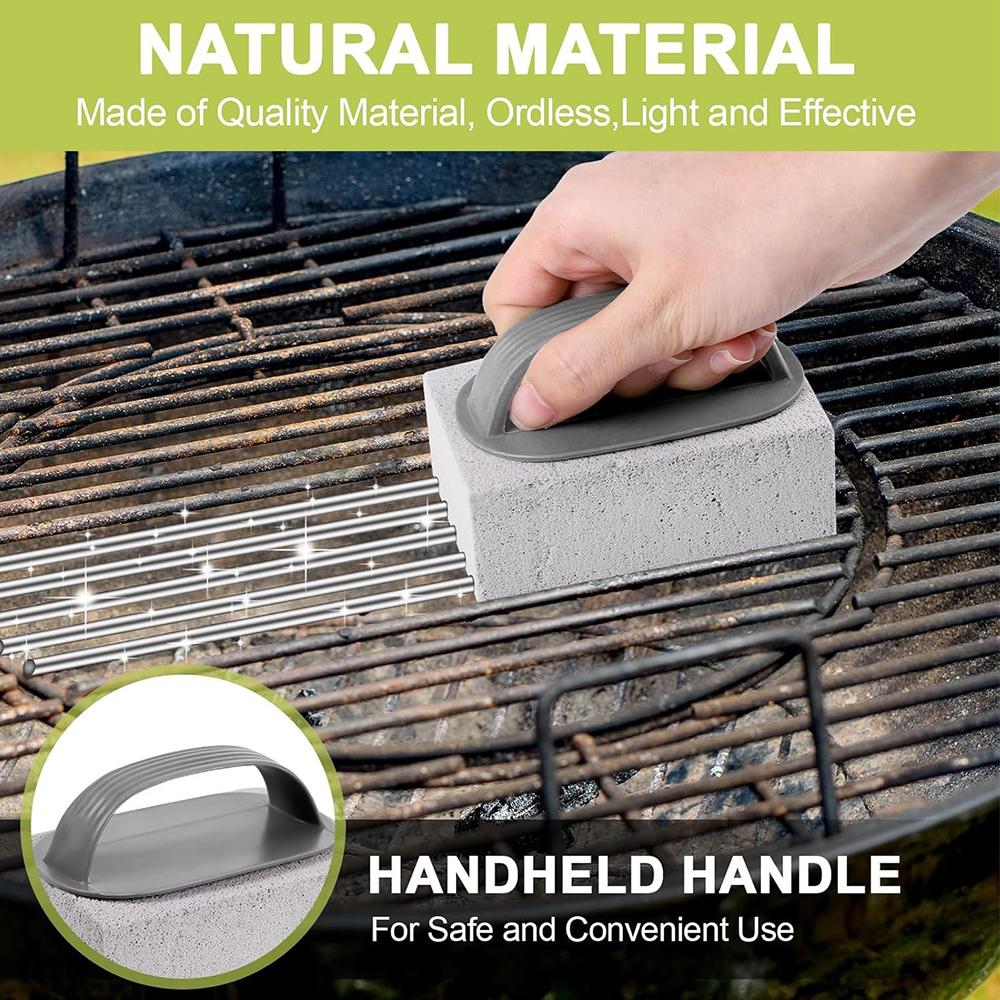 4pcs Pumice Stone with Handle for Cleaning Oven, Sink, BBQ, Bathroom, Pool