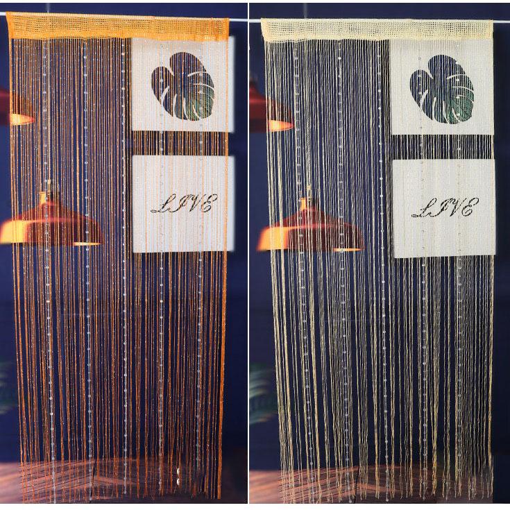 Rose Flower Silver Thread Tassel Curtain, 1x2m Door Drape Room Divider Living Room Bedroom, Home Decor Privacy Screen Hanging Partition