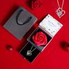 1 Set Elegante Plastik Konservierte Rose Geschenkbox mit Herzförmigem Halsband, Ideal für Valentinstag, Muttertag, Geburtstag